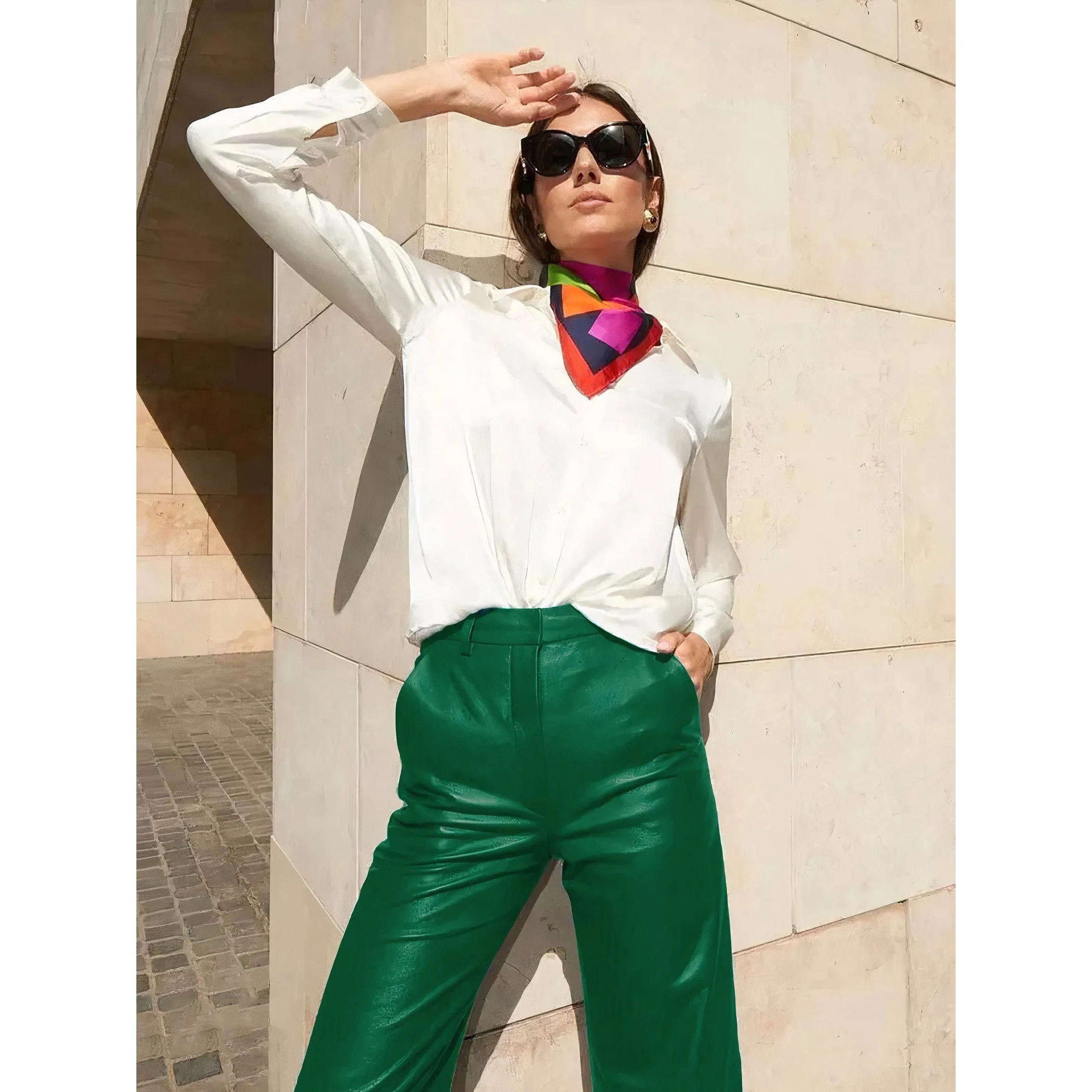 Elegant Slim High Waist Trousers