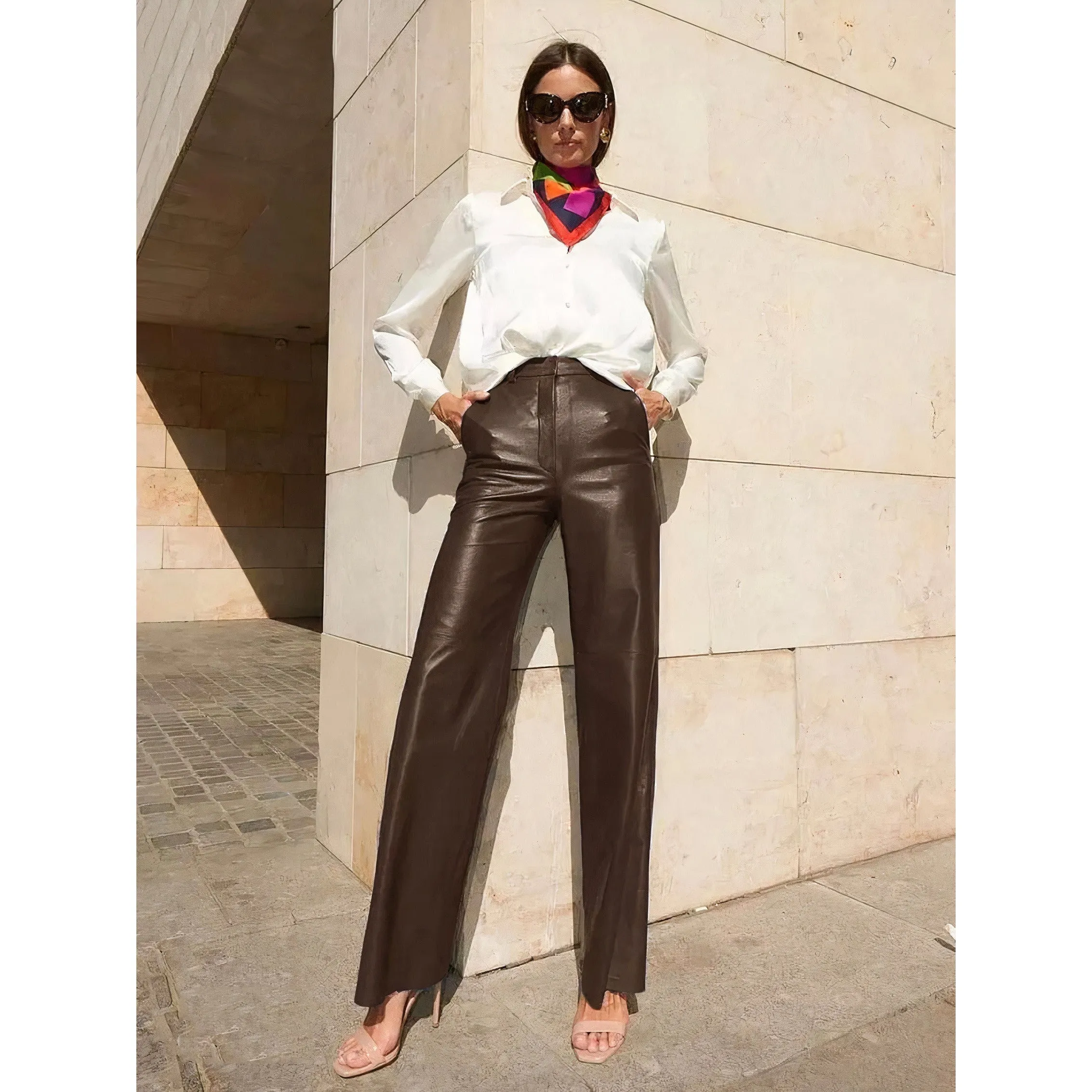 Elegant Slim High Waist Trousers