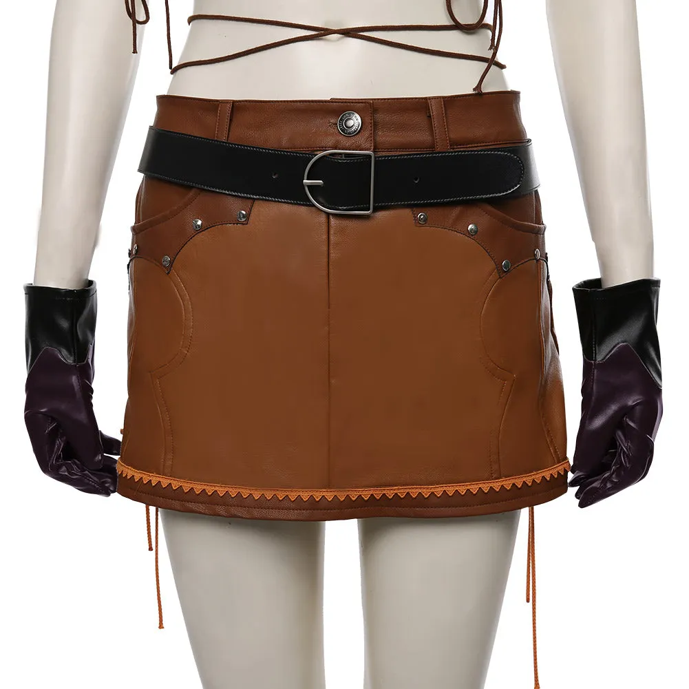 Final Fantasy VII Remake Tifa Lockhart Cosplay Costume The Cowboy Suit Halloween Carnival Costume
