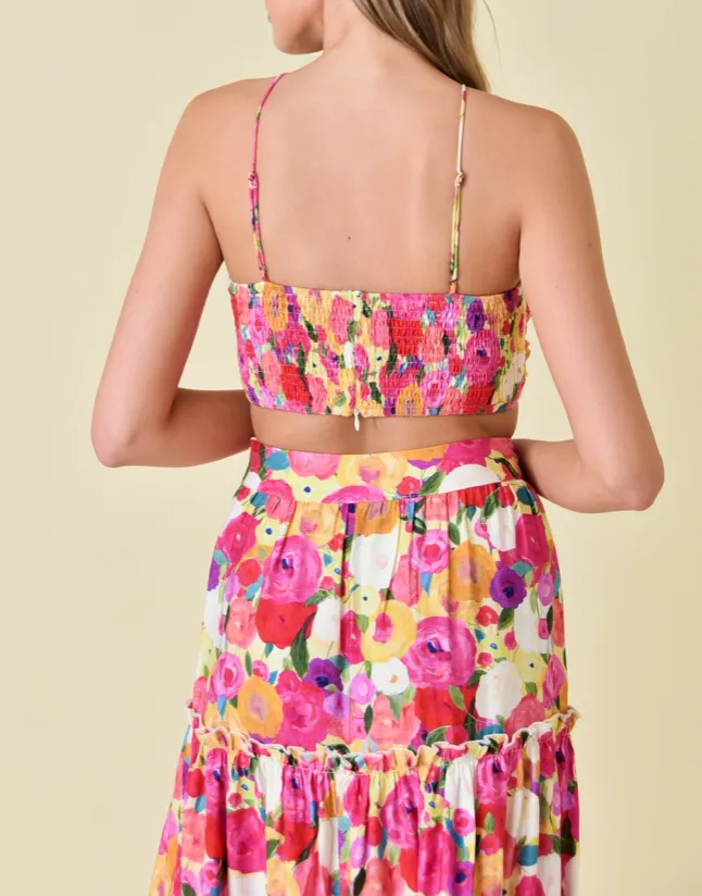 Floral Halter Crop Top