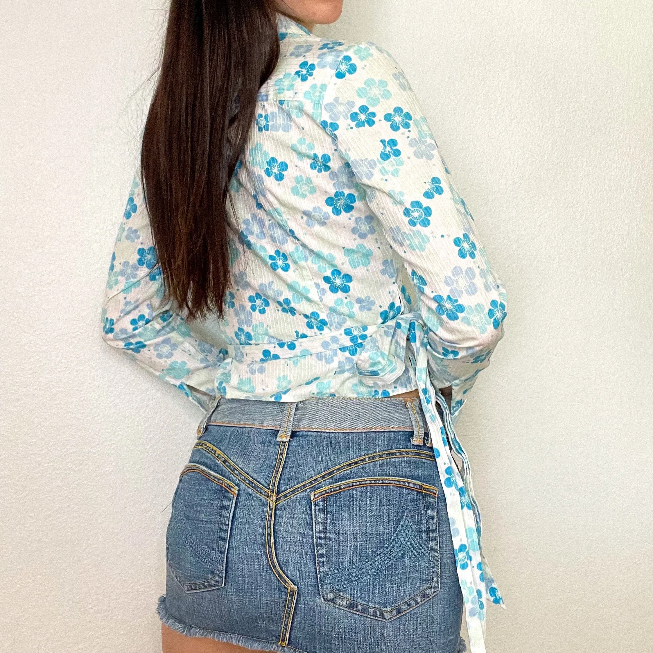Floral Y2K Wrap Top