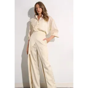 Fly Away Back Tie Pants CREAM BEIGE