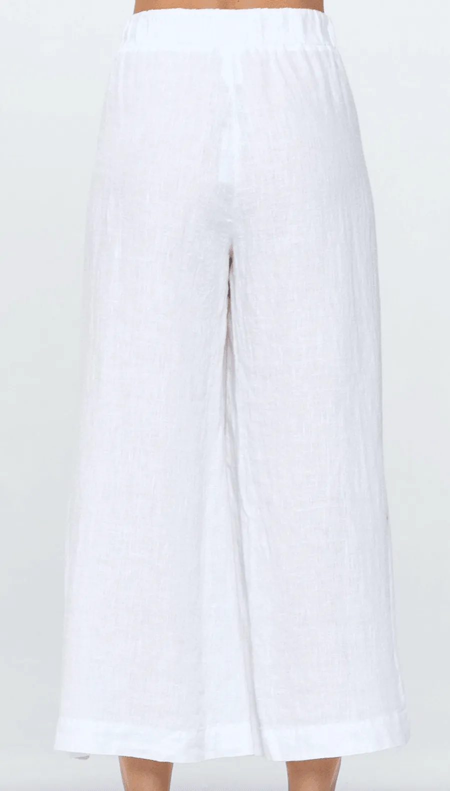 Focus Clothing Linen Flood Pants with Ankle Button Details L668