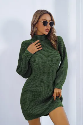Frosty Bliss Mini Dress Turtleneck Sweater