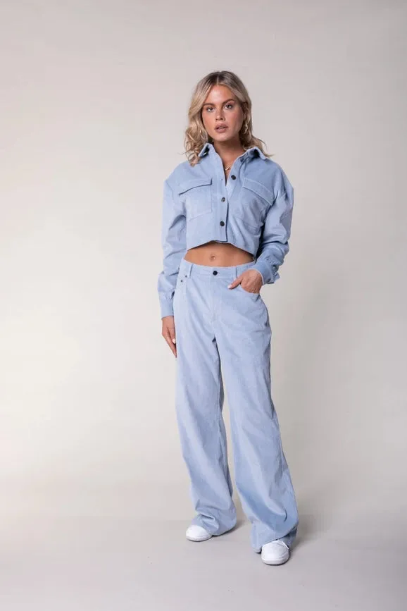 Gaias Corduroy Wide Leg Pants | Soft Blue