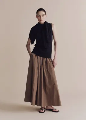 Gathered Maxi Skirt - Light Brown