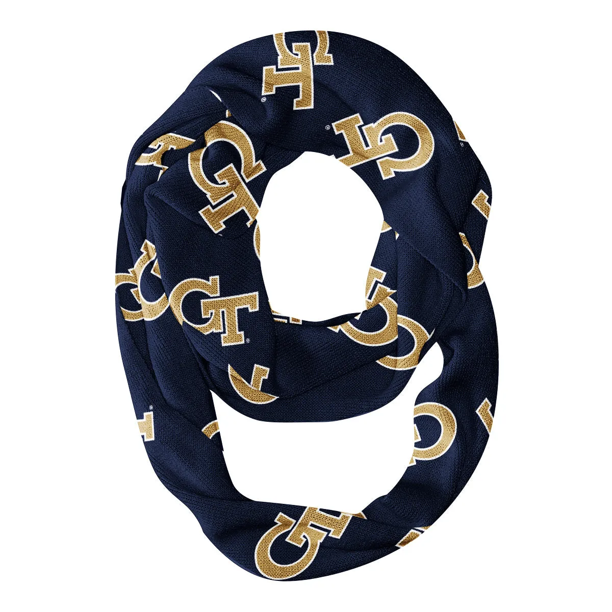 Georgia Tech All Over Logo Blue Infinity Scarf by Vive La Fete