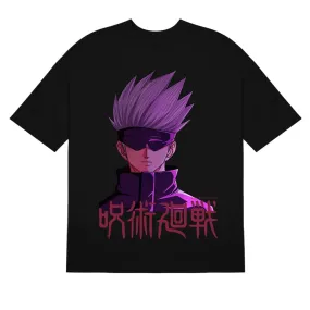 Gojo Satoru Jujutsu Kaisen Shirt with Purple Glow Design – Stylish Anime Apparel