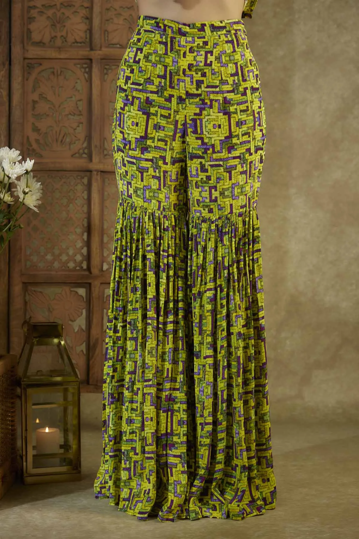 Green Embroidered Kurta & Sharara
