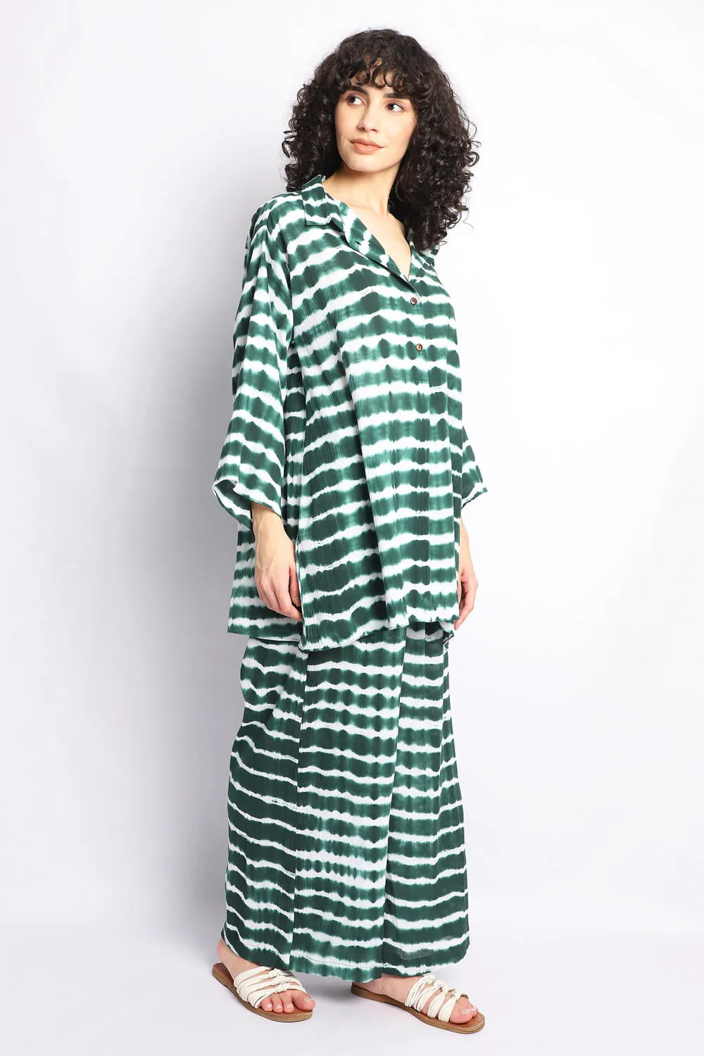 GREEN SHIBORI BREEZY CO-ORD SET