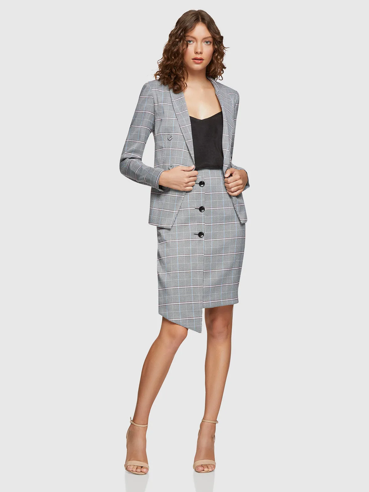Hannah Check Pencil Skirt