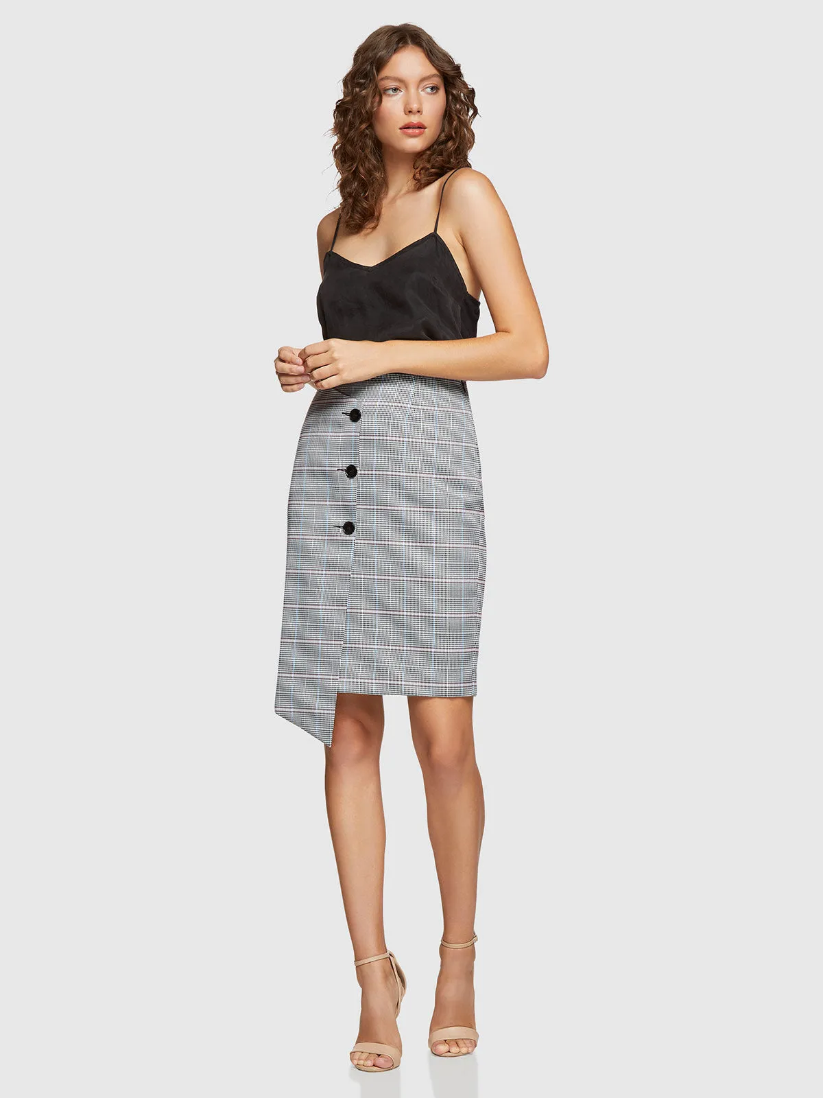 Hannah Check Pencil Skirt