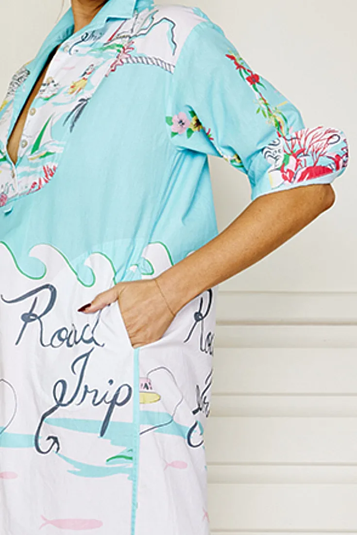 Hibiscus Map Shirtdress - Mandalay Designs