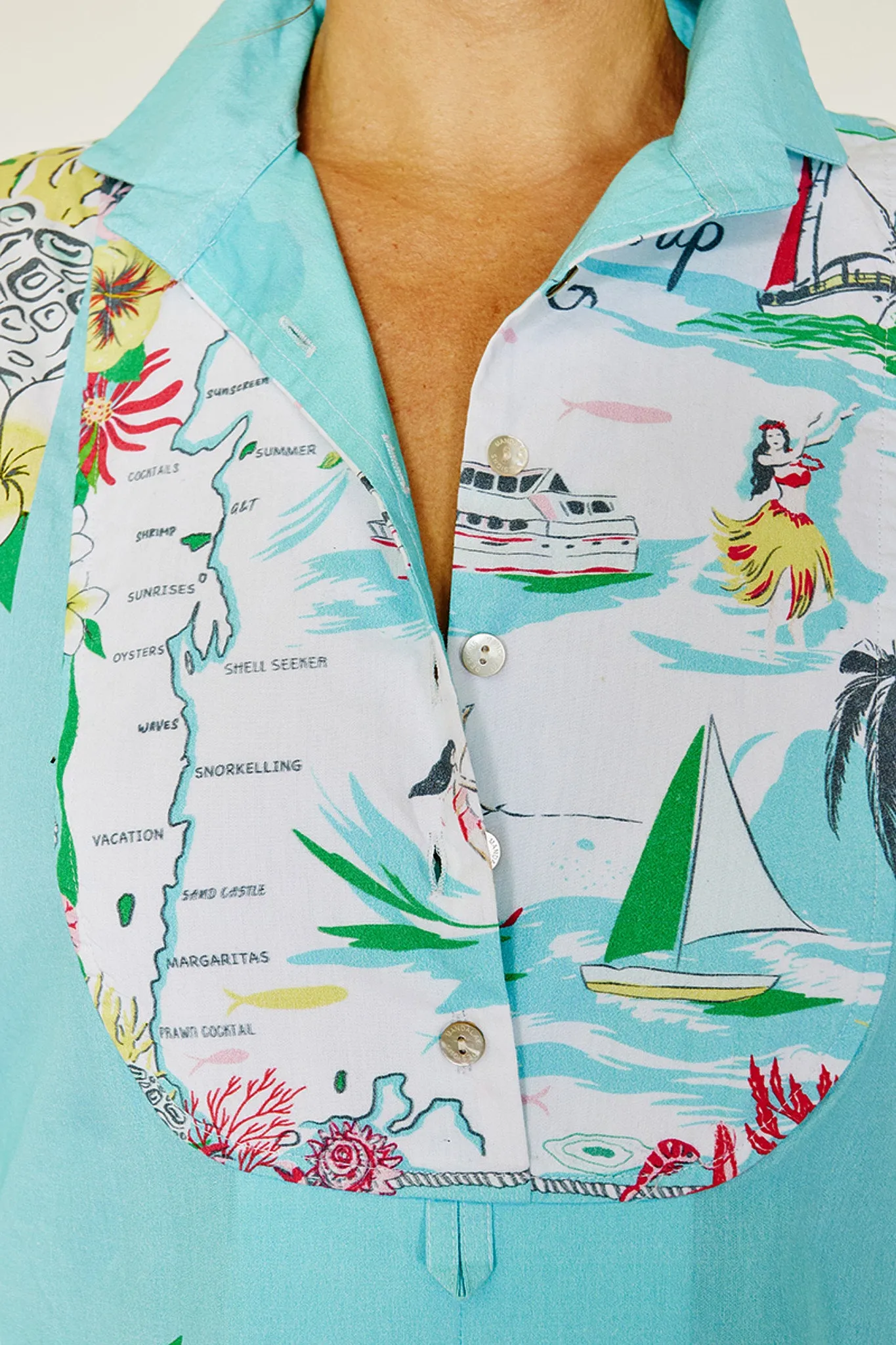 Hibiscus Map Shirtdress - Mandalay Designs