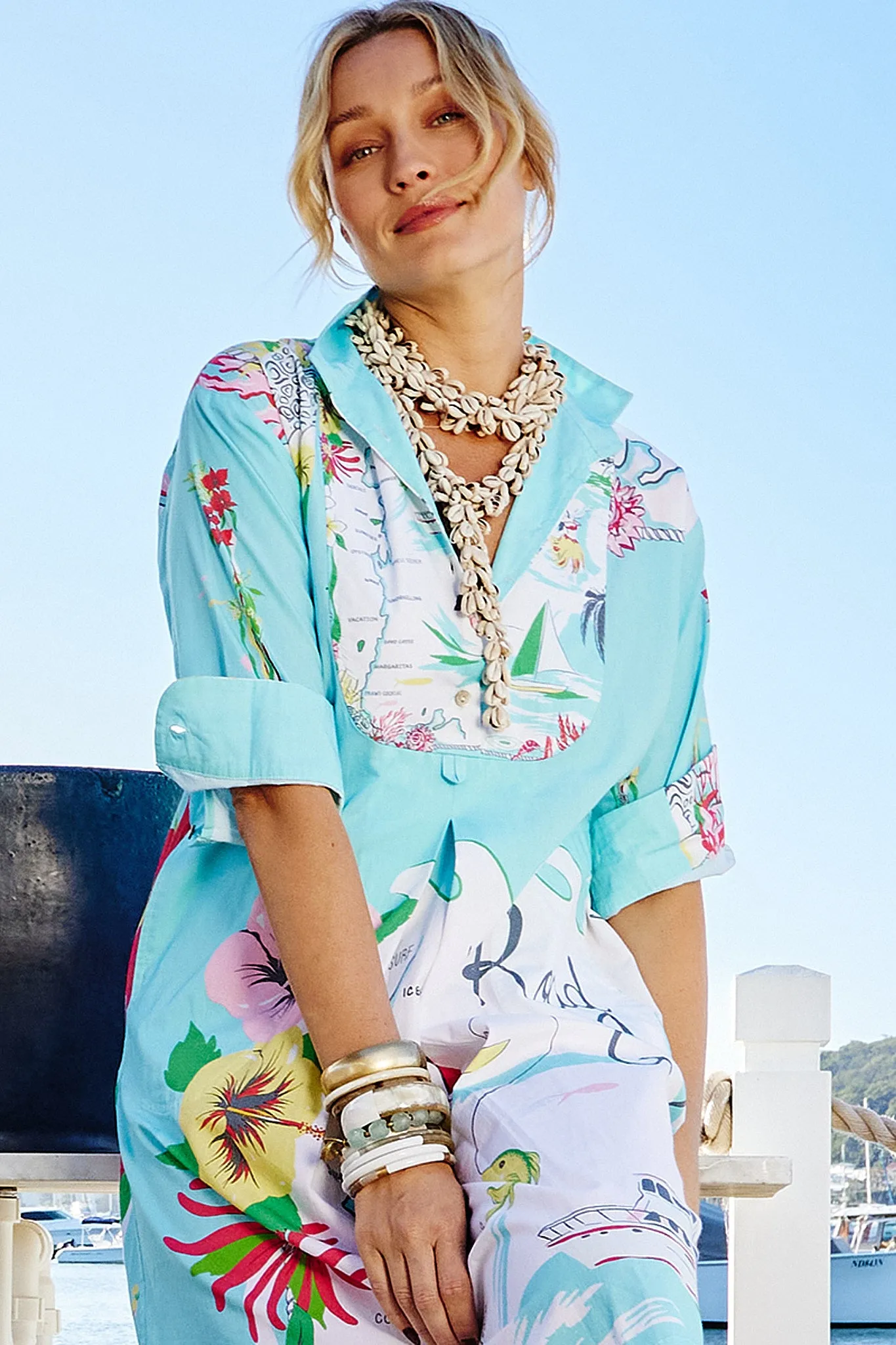 Hibiscus Map Shirtdress - Mandalay Designs