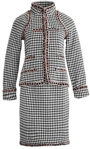 Houndstooth Tweed Jacket & Skirt Set