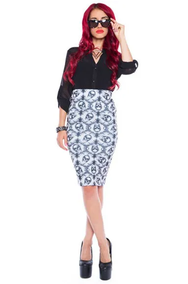 Iron Fist - Inked Up Pencil Skirt