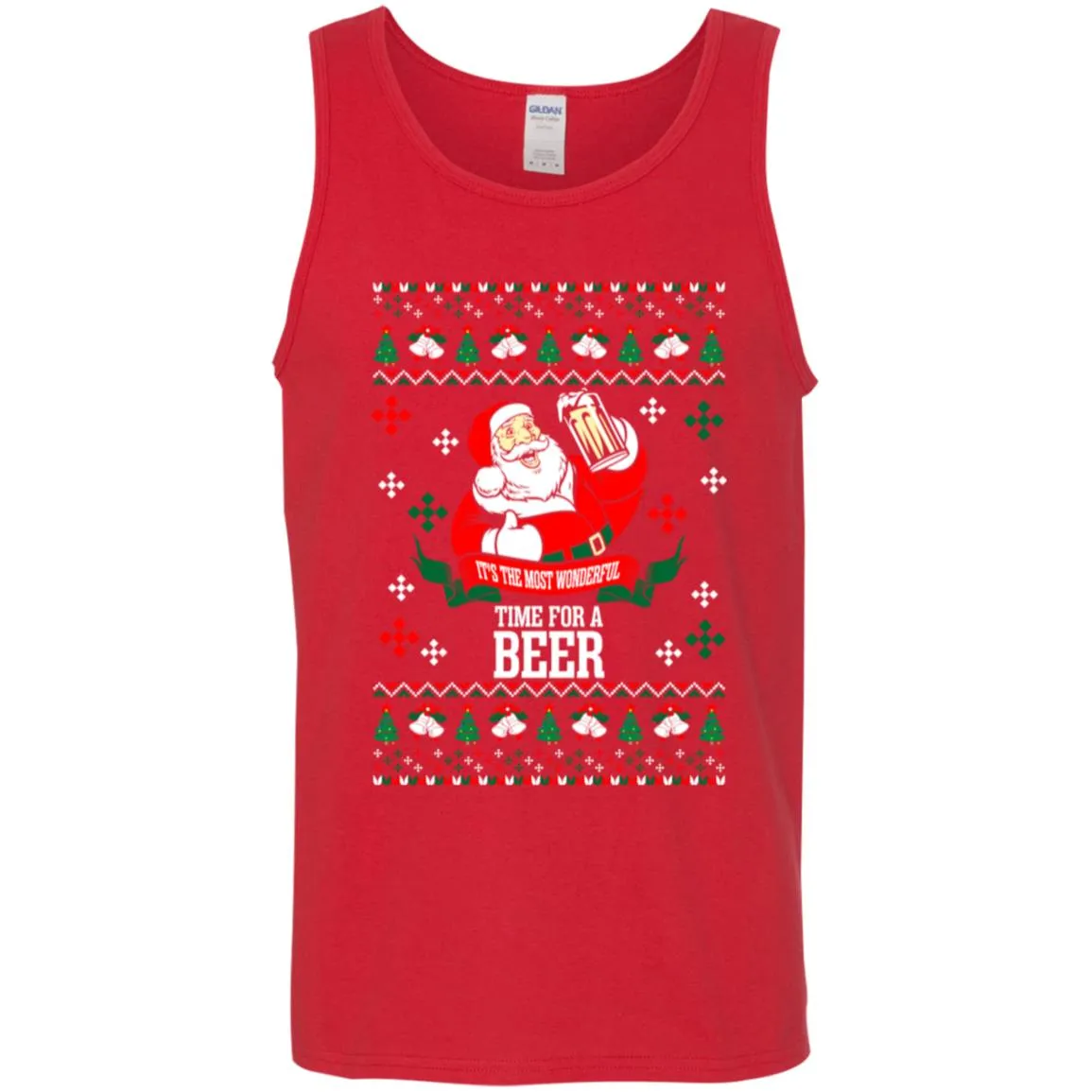 It's The Most Wonderful Time For A Beer Ugly Christmas Men Tank Top