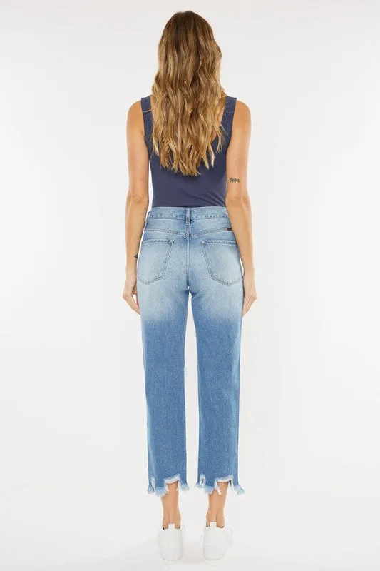 Jackie High Rise Distressed Mom Jeans