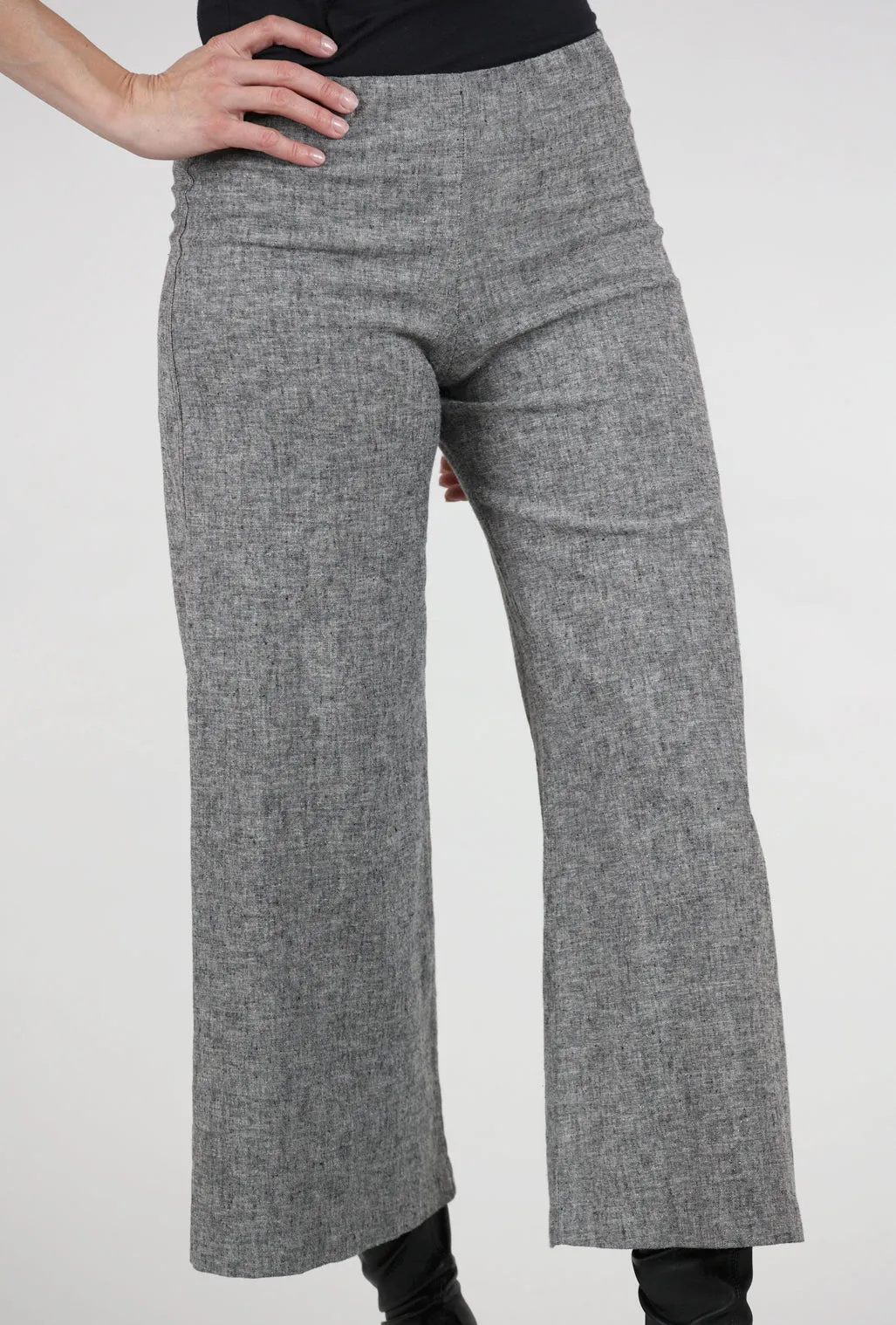 Jara Cropped Pant, Heathered Black