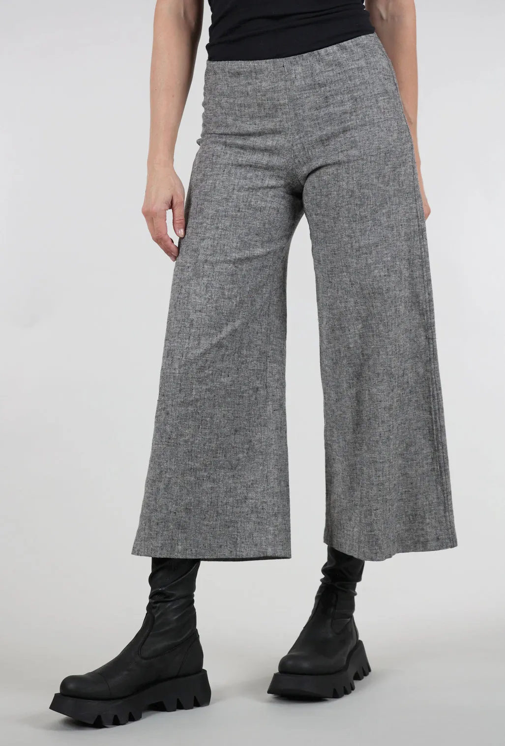 Jara Cropped Pant, Heathered Black