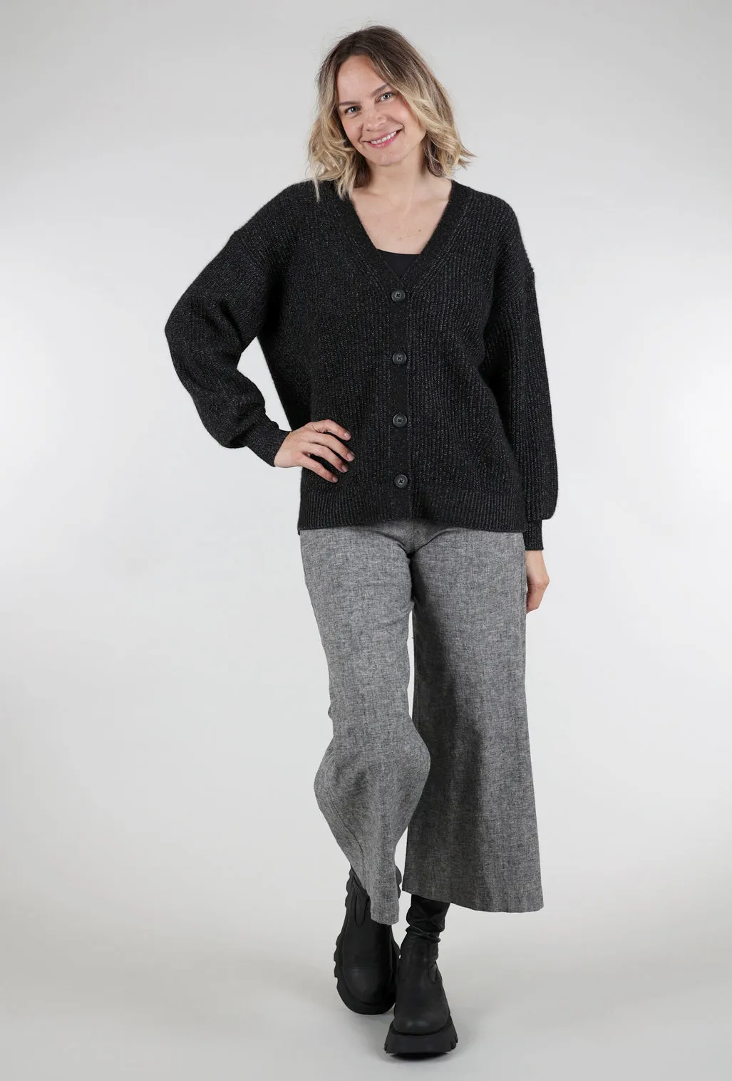 Jara Cropped Pant, Heathered Black