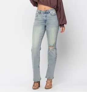 JB CURVY HW DESTORYED STRAIGHT JEANS