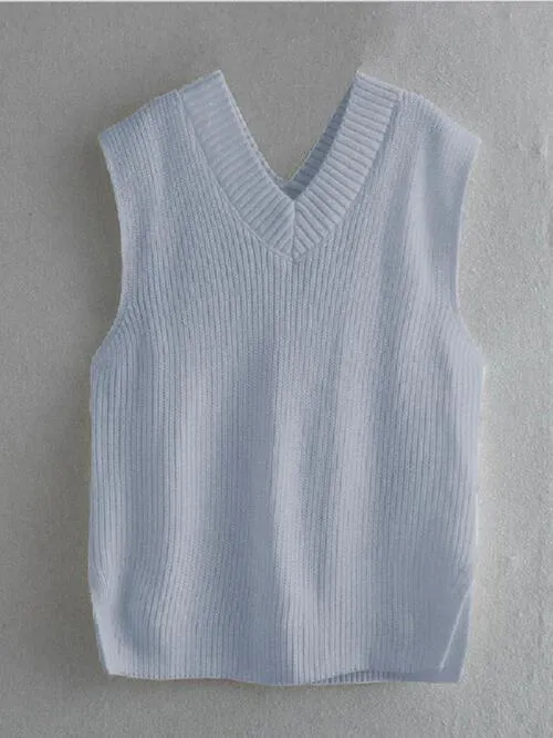 Just Classic V Neck Knitted Sweater Vest