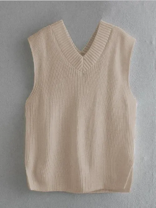 Just Classic V Neck Knitted Sweater Vest