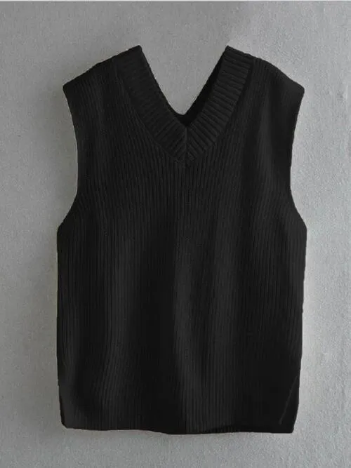 Just Classic V Neck Knitted Sweater Vest