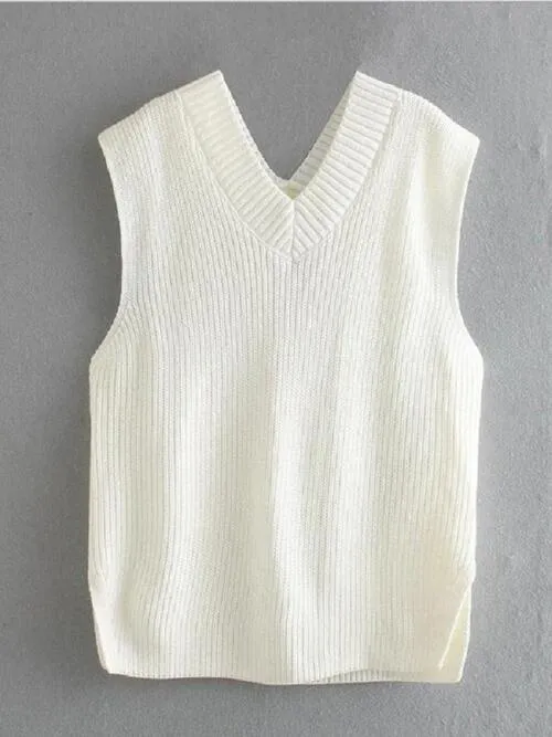 Just Classic V Neck Knitted Sweater Vest
