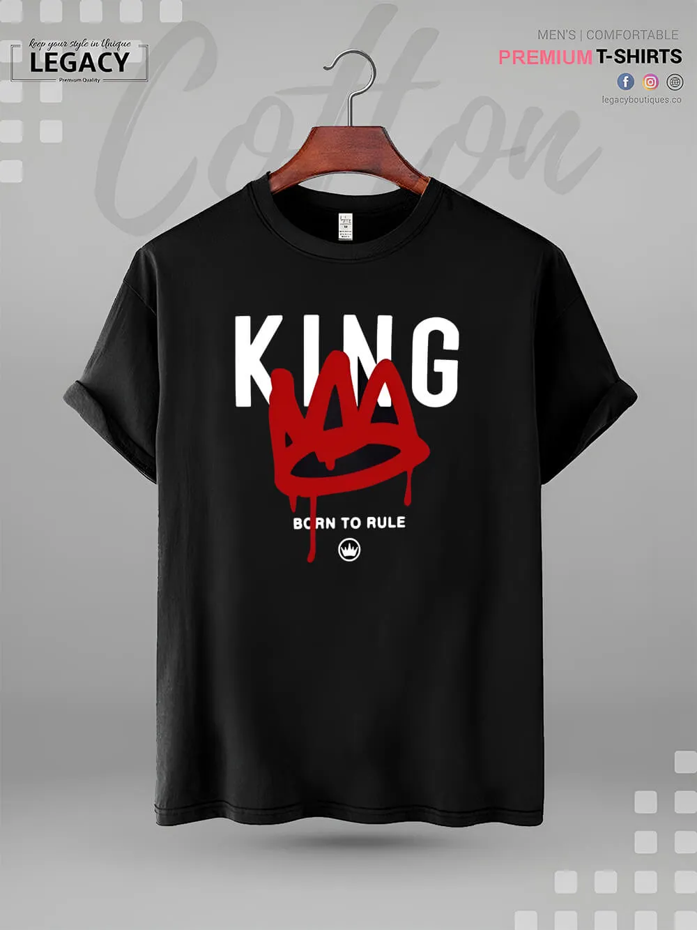 King Born To Rule Great Quality Mens Tshirt In Lowest Price In Dhaka