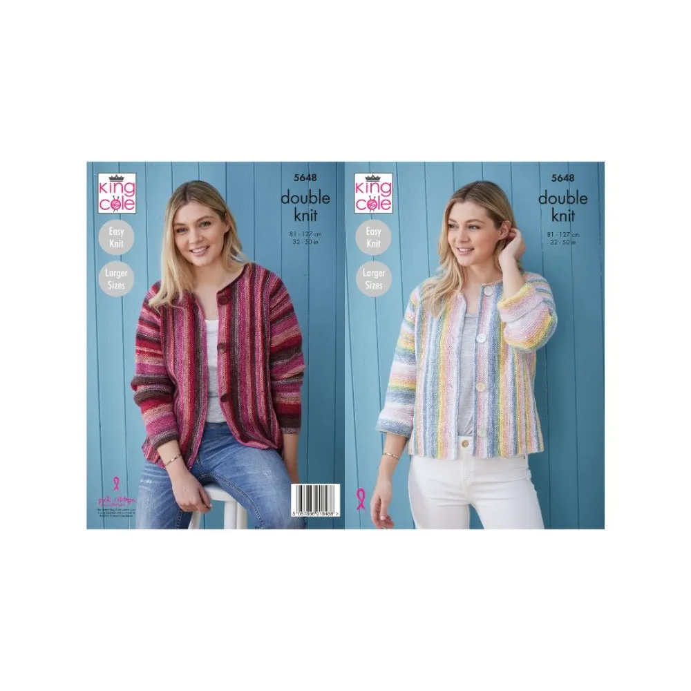 King Cole Ladies Cardigan DK Knitting Pattern 5648
