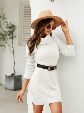 Knit Bliss Ribbed Turtleneck Dress