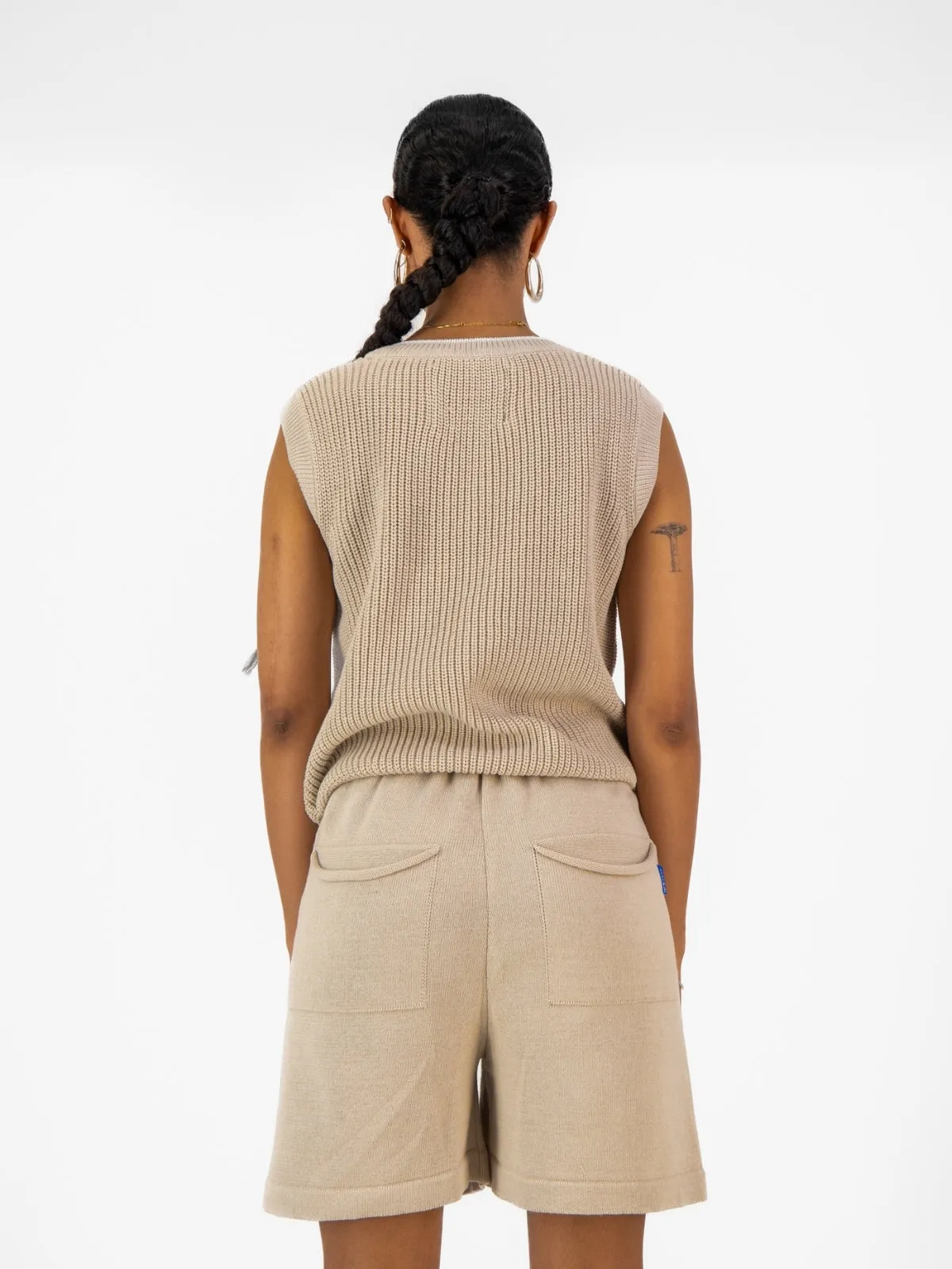 Knitted Shorts - Stone