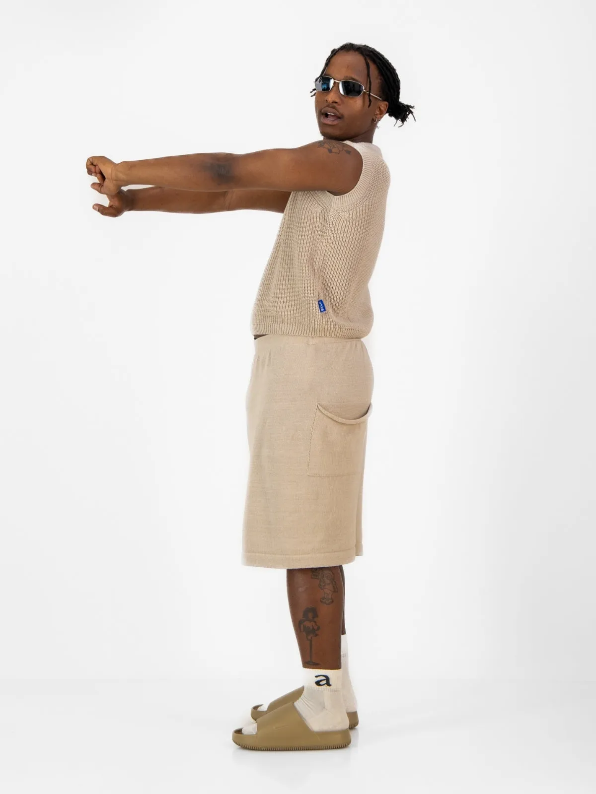 Knitted Shorts - Stone