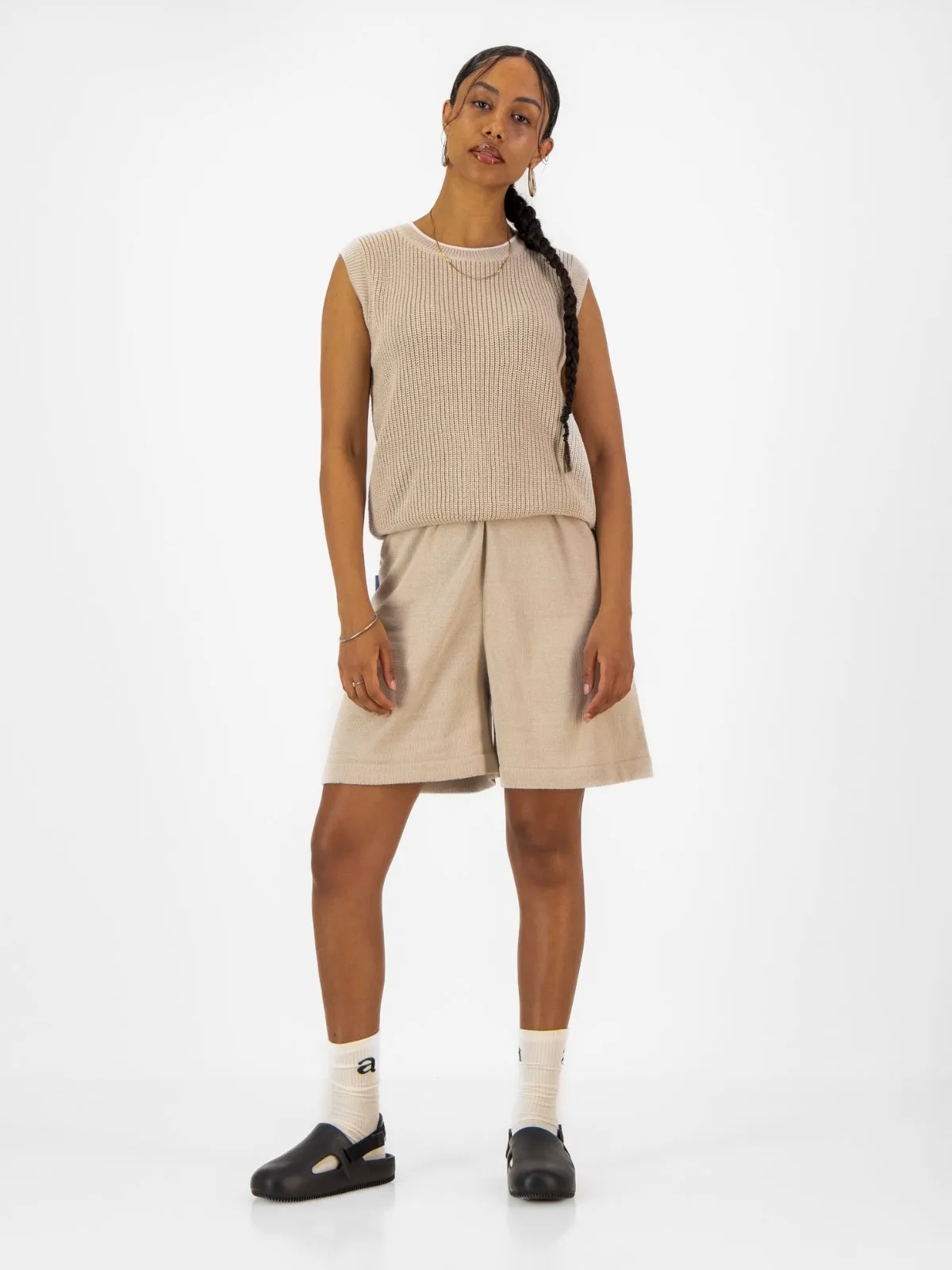 Knitted Shorts - Stone