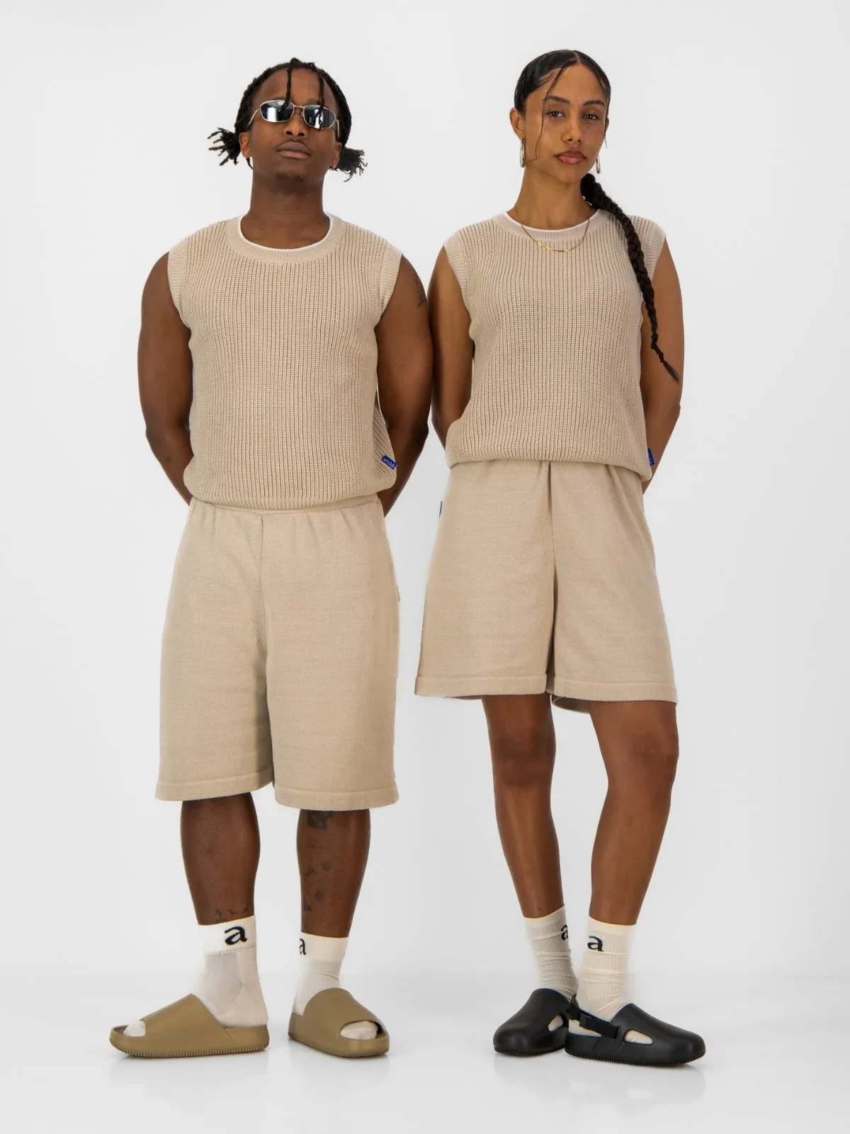 Knitted Shorts - Stone