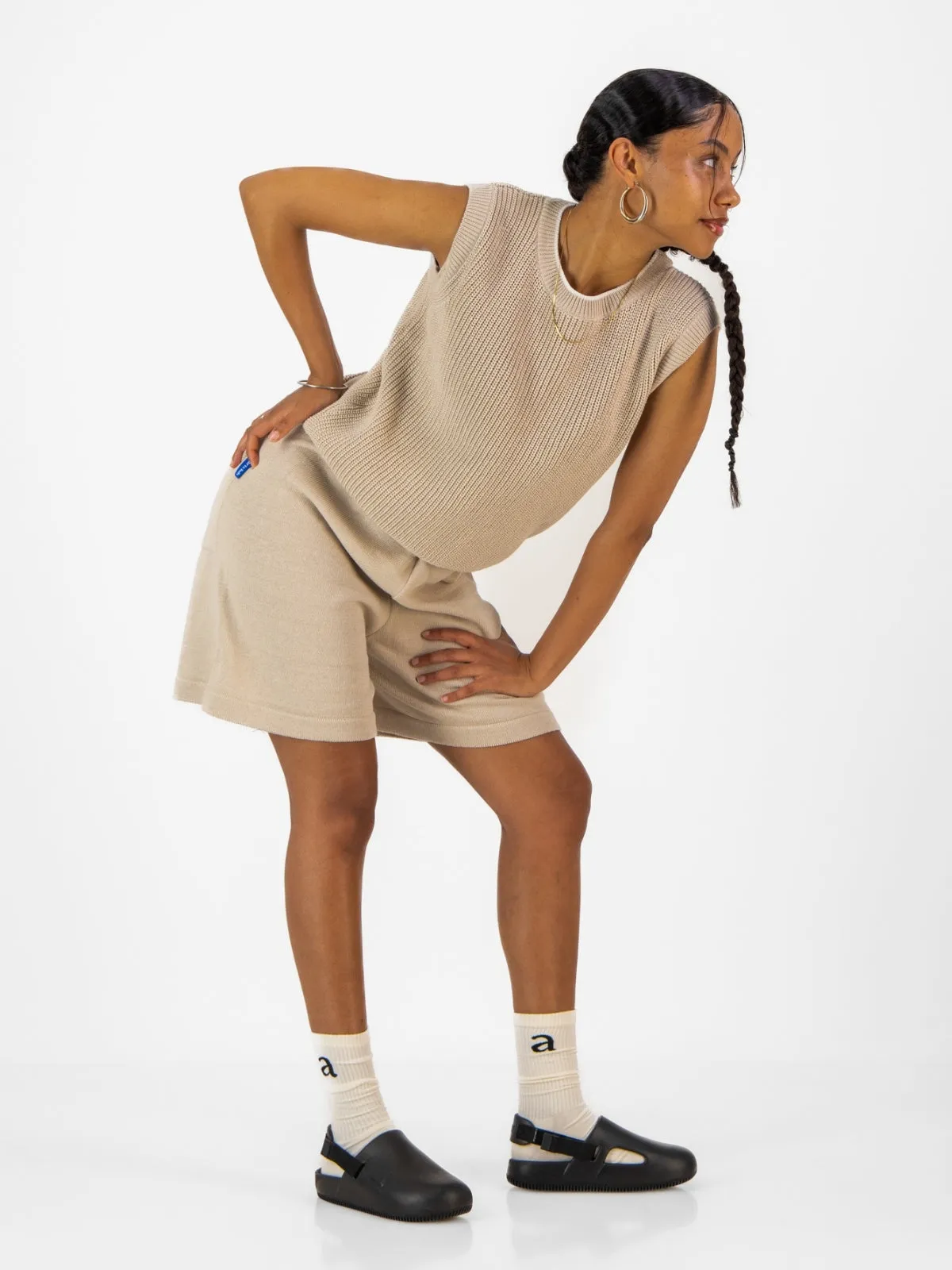 Knitted Shorts - Stone