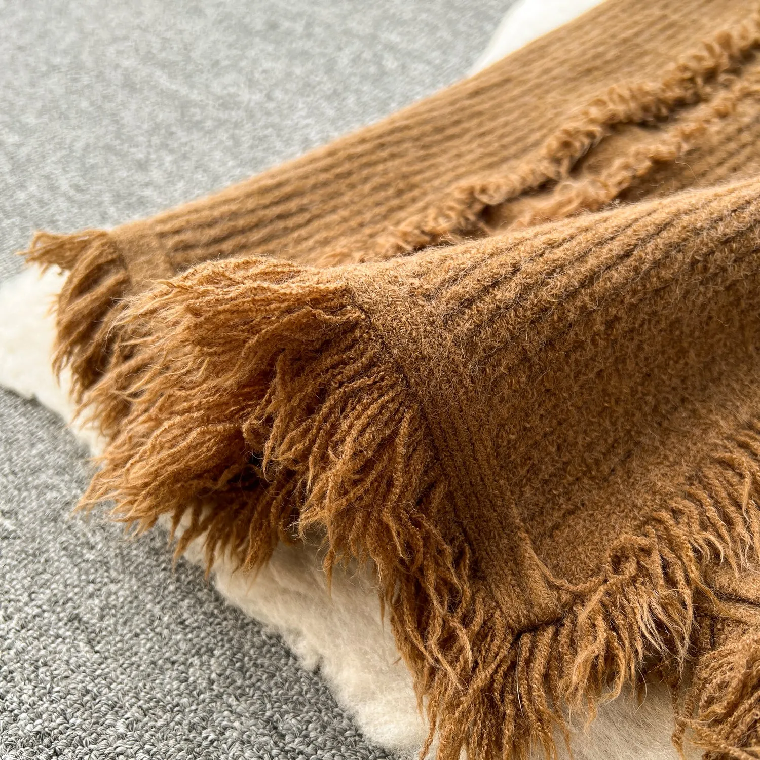 Korean Style Thermal Fringed Cardigan