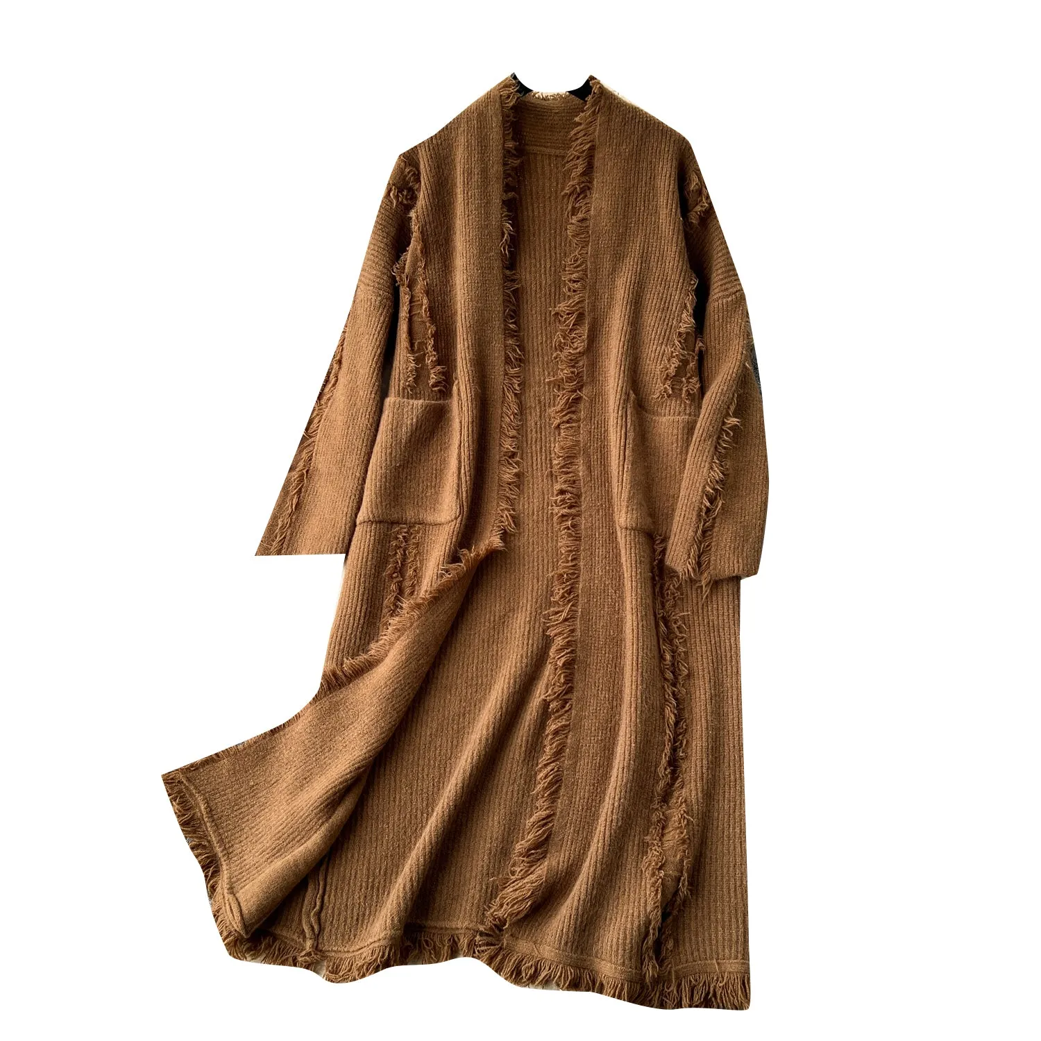 Korean Style Thermal Fringed Cardigan