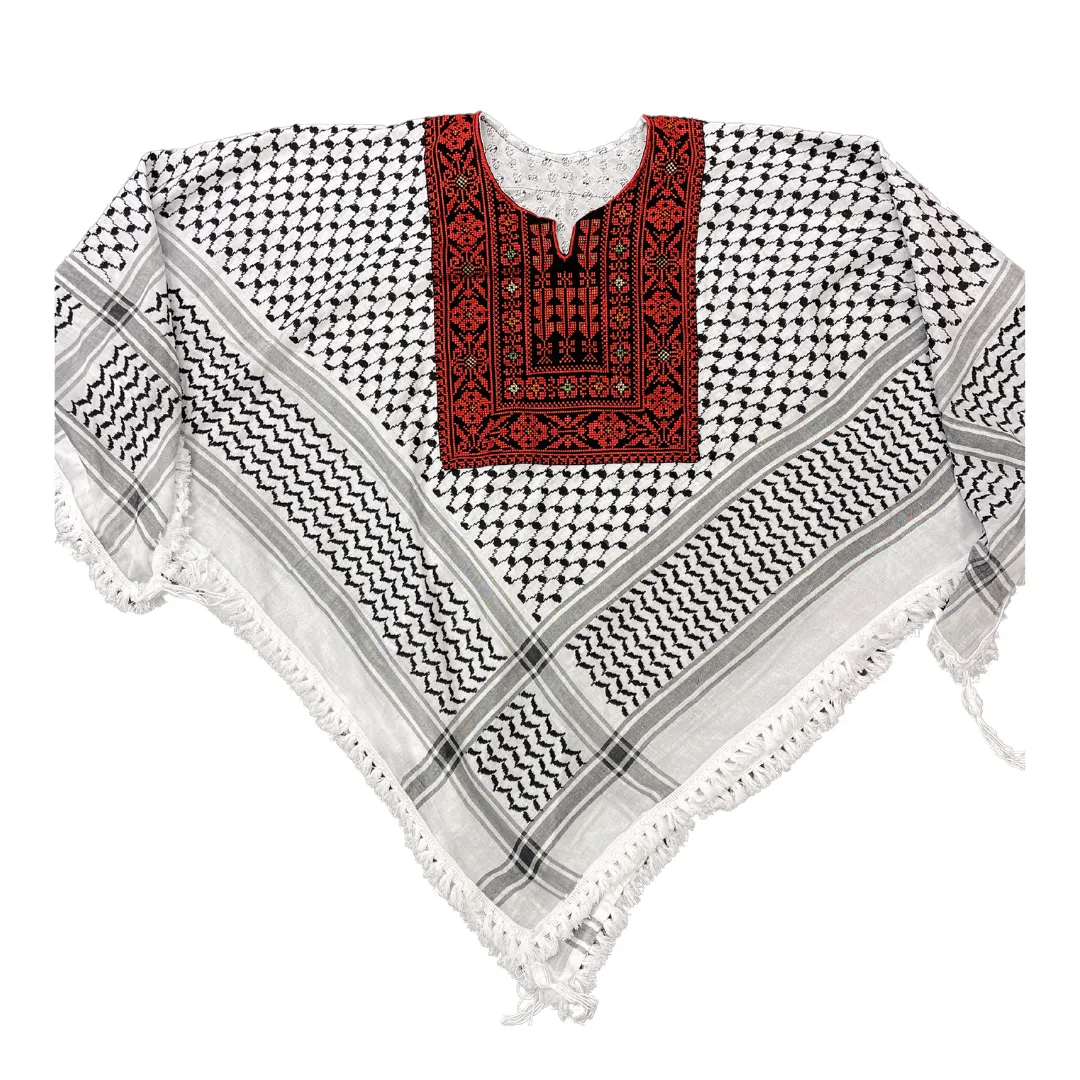 Kuffiyah with Embroidery Poncho