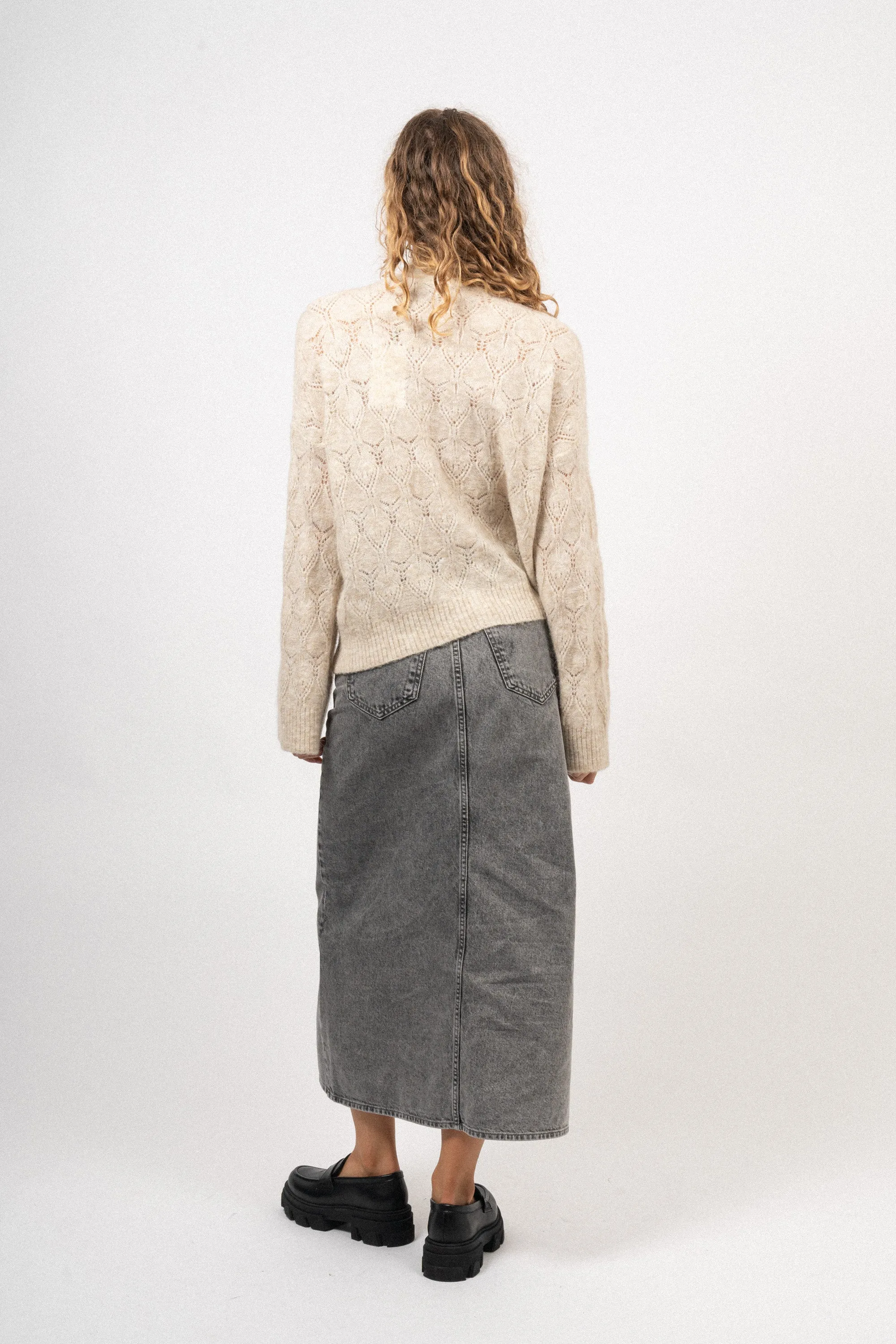 Lessine Hope Zip Cardigan - Oatmeal Melange