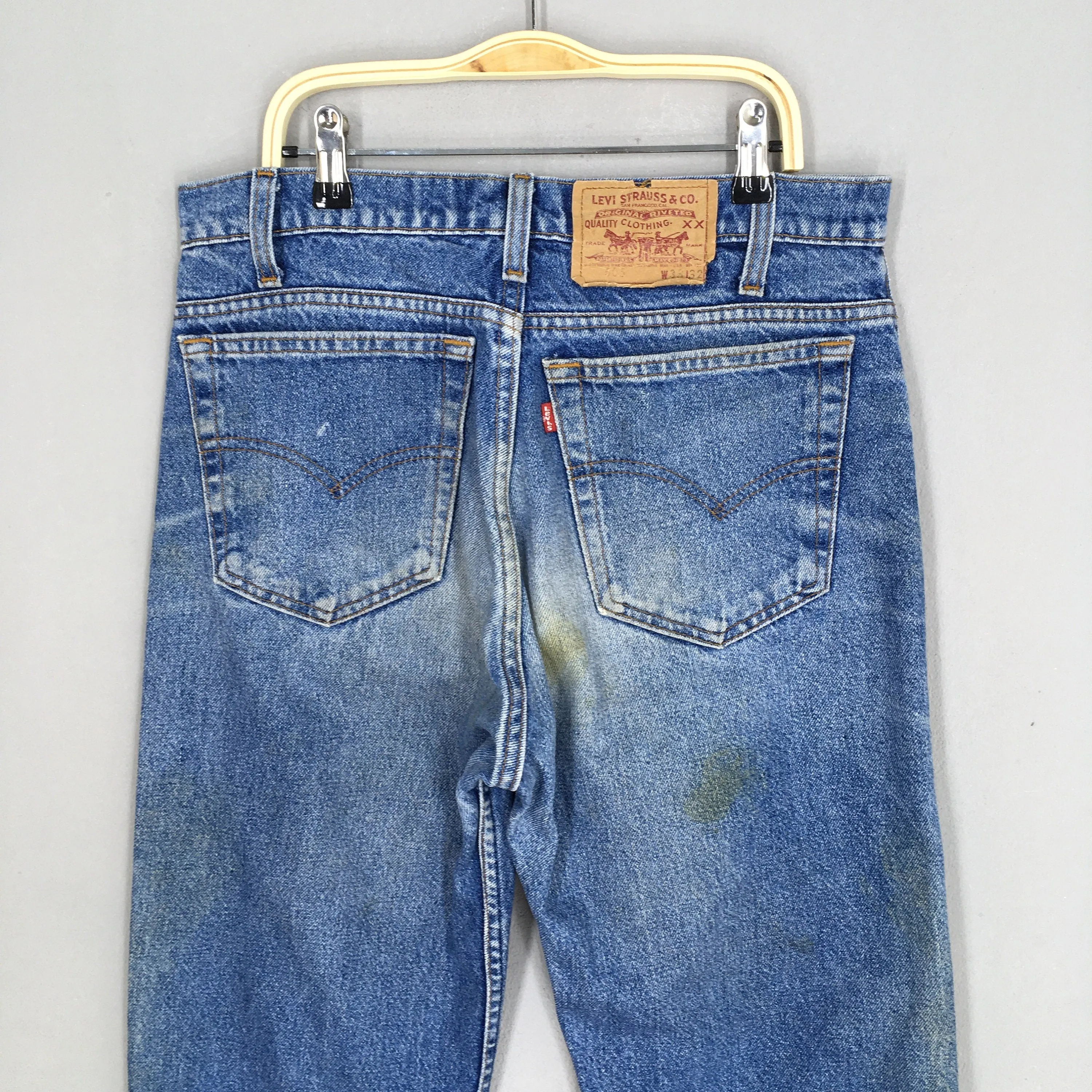 Levi's 505 Faded Dirty Blue Stonewash Jeans Size 31x31.5