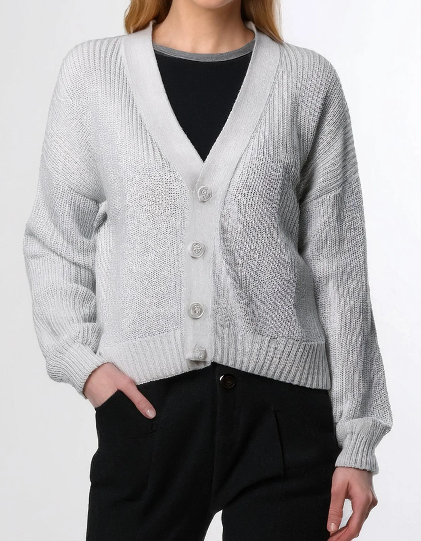 Light Gray Oversized Cardigan