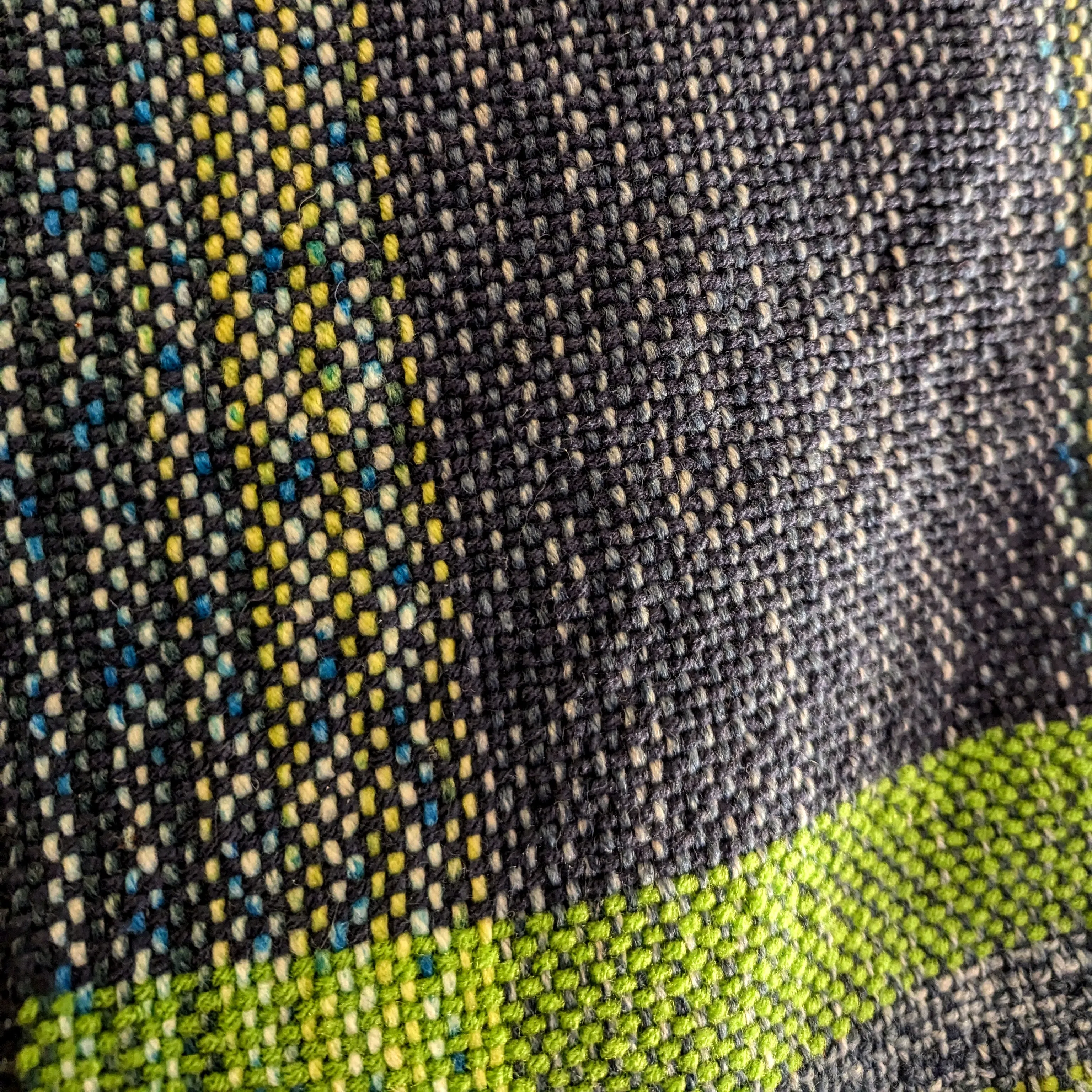 Lime and Navy Hypoallergenic Handwoven Scarf