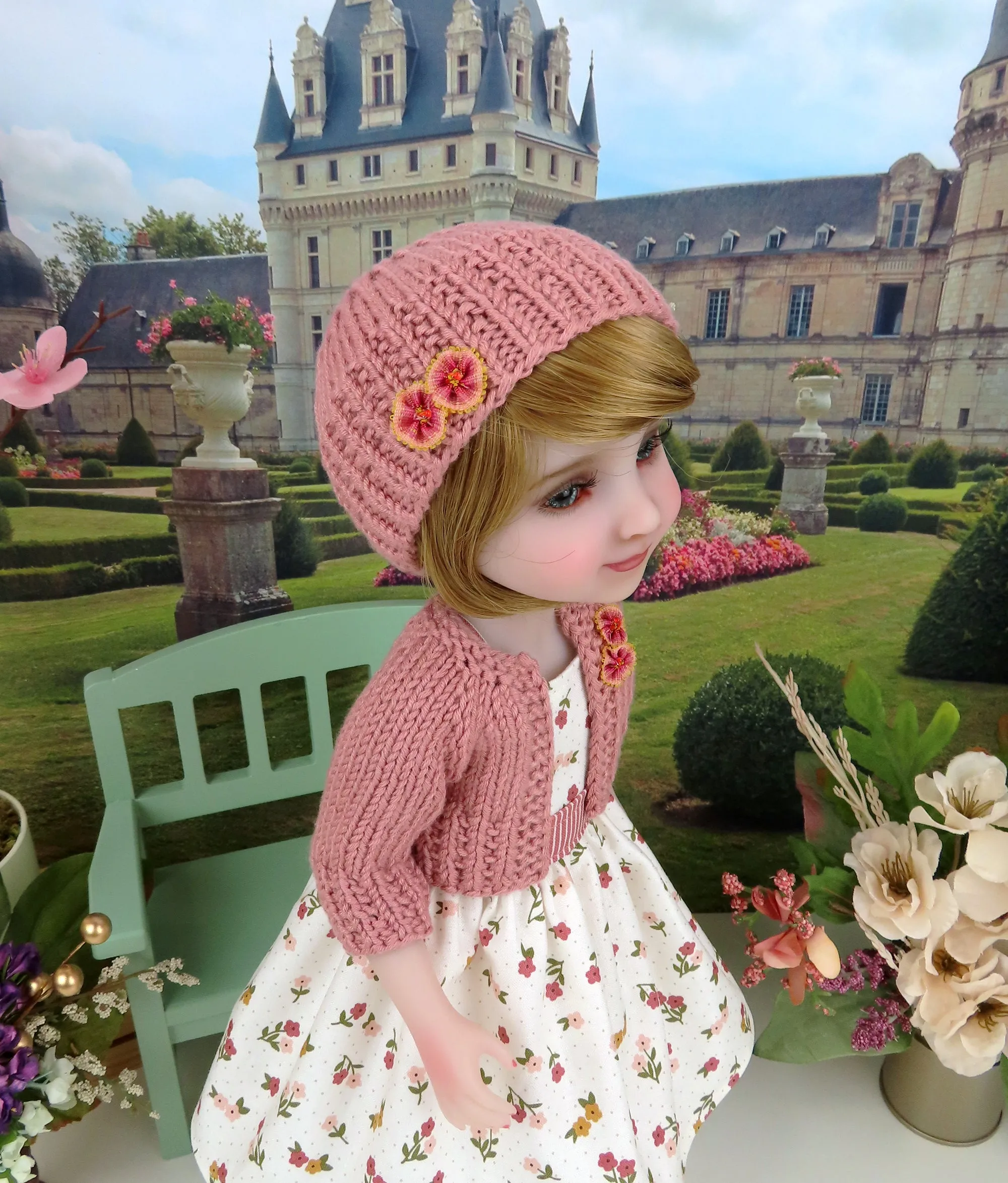 Little Posies - dress and sweater set with shoes for Ruby Red Fashion Friends doll