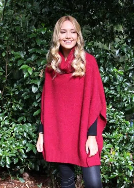 Lush Cowl Neck Poncho