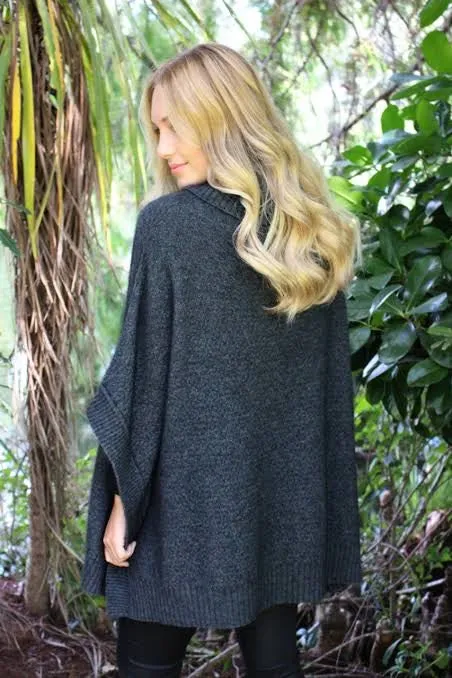 Lush Cowl Neck Poncho