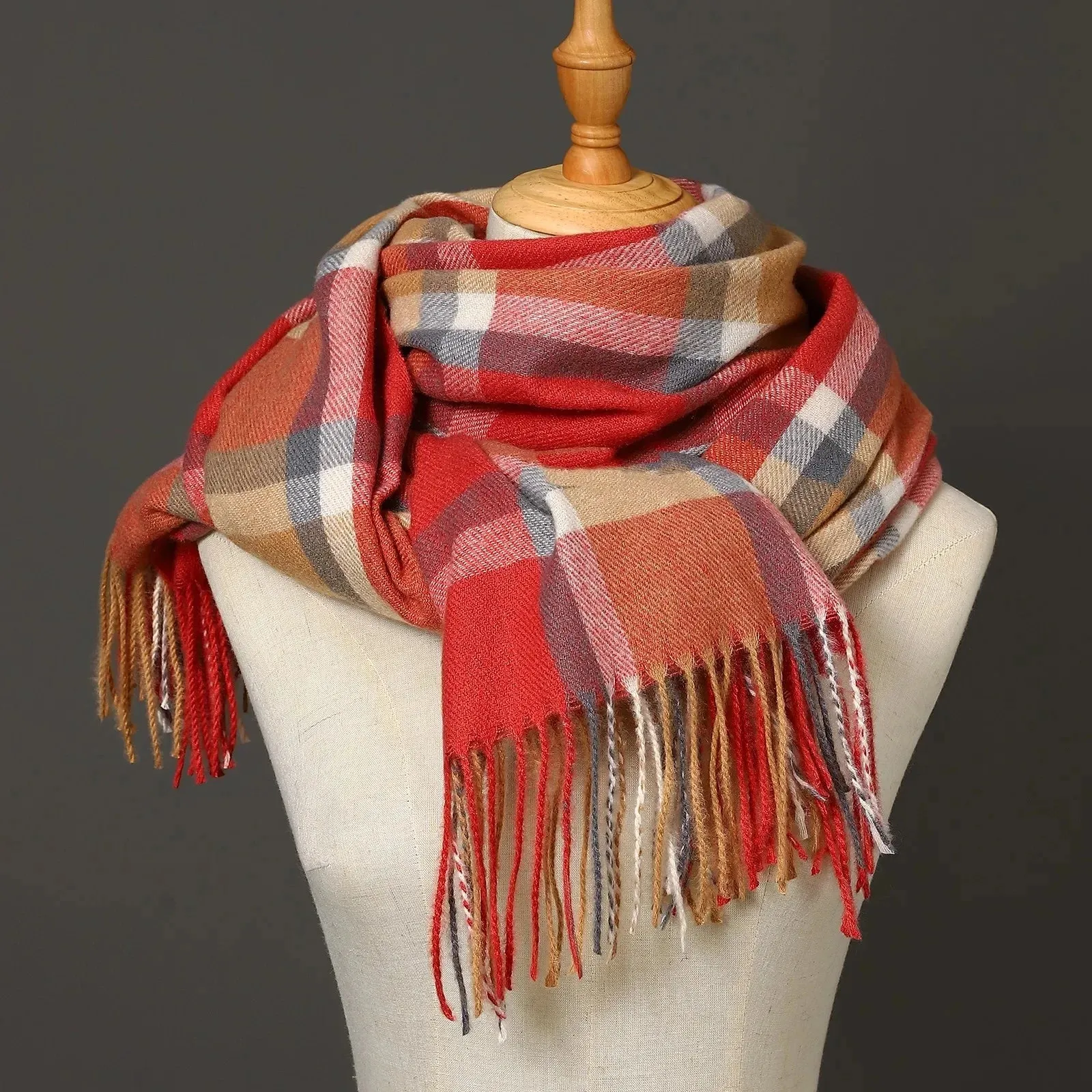 Luxury Wrap Blanket Scarves - Thick Fringe Large Shawls